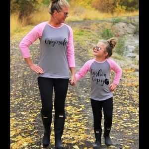 Mommy and me Original and Carbon Copy tops